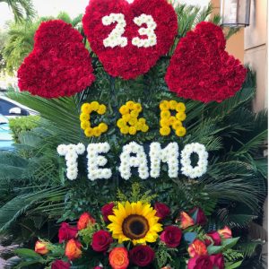 Personalized Flower Arrangement TE AMO (Call For Pricing) Love Flowers