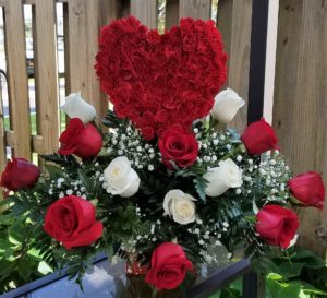 Beautiful Red Heart with Roses