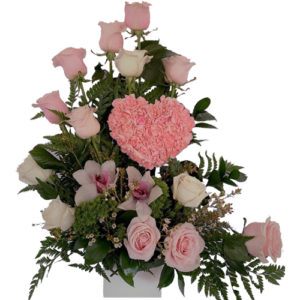 Fabulous Pink Heart Love Flowers