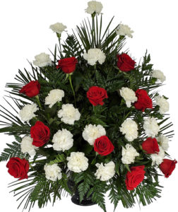 Funeral Basket White & Red
