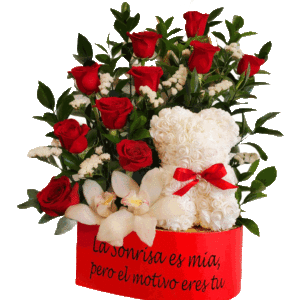 Whire-Preserved-Rose-Bear-with-Roses