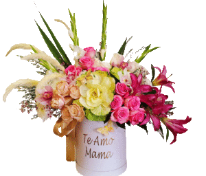 personalized Pink and white flowers box Te Amo mama