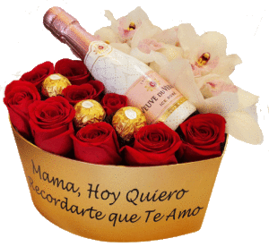 personalized red rose and champagne
