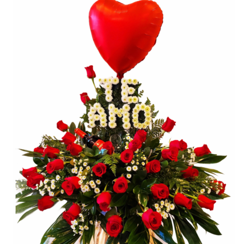 Personalized Flower Arrangement with Letters TE AMO