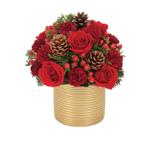 beautiful flower arrangement with red roses