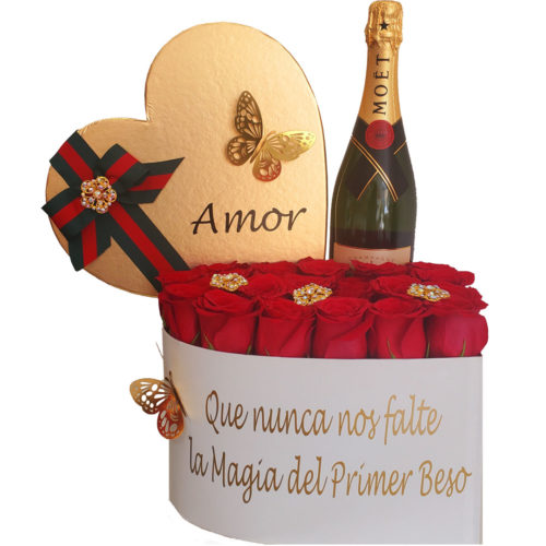 Personalized-Luxyry-Gucci-Style-Box-with-Red-Roses-Champagne