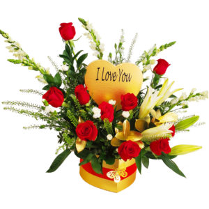 Red-Roses-Lilies-Personalized-Flower-Arrangement-2
