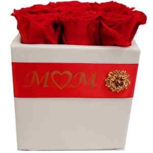 Personalized-Preserved-Red-Roses-Cube-Box