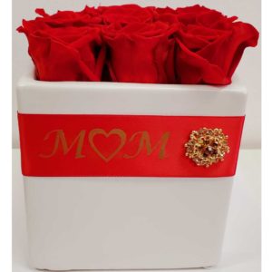 Personalized-Preserved-Red-Roses-Cube-Box