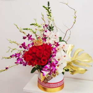 Tropical-Flowers-Arrangements-Orchids-and-Red-Roses-3