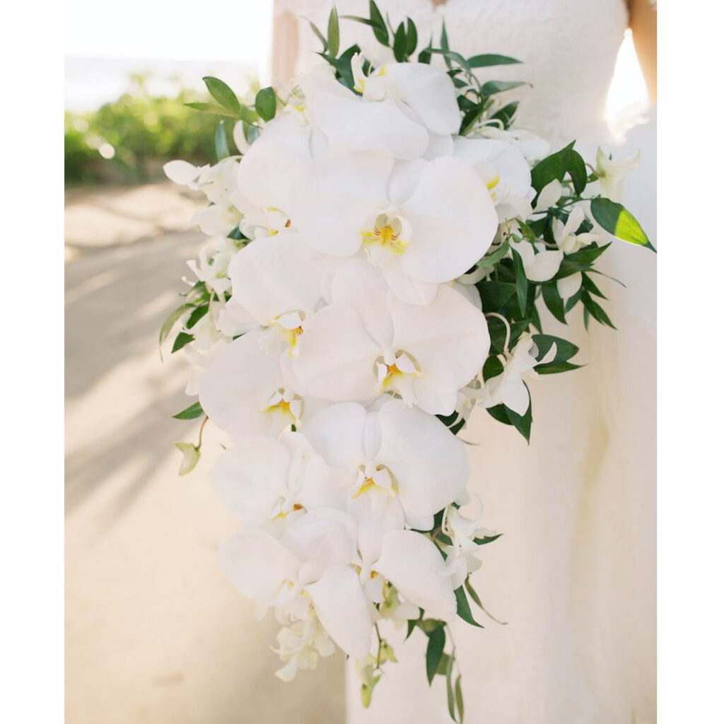 Bridal-Wedding-Bouquet-White-Phalaenopsis-Orchids-Cascade