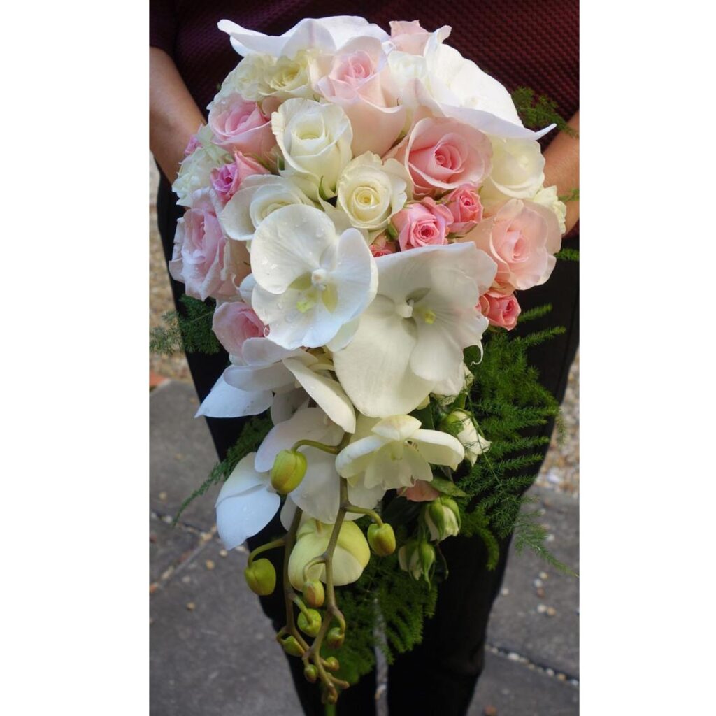 Bridal-Wedding-Bouquet-White-Phalaenopsis-Orchids-with-Pink-and-White-Roses