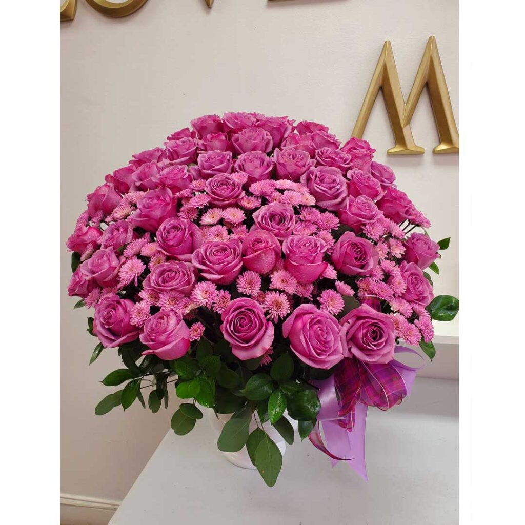 Pink-Purple-Roses-Flower-Arrangement