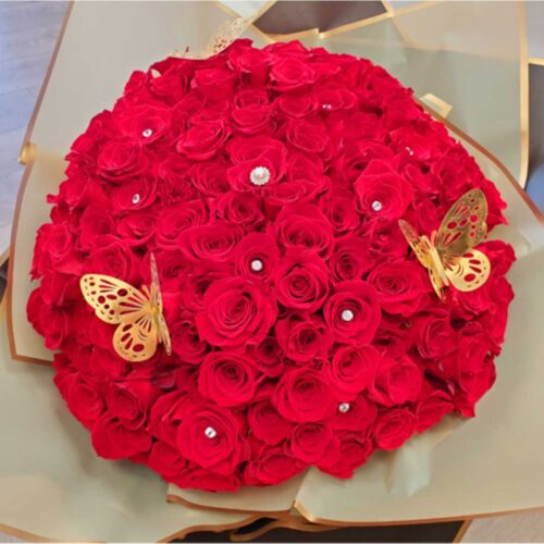 Rose Bouquet - Ramo Buchon - 100 Rose Bouquet - Love Flowers Miami