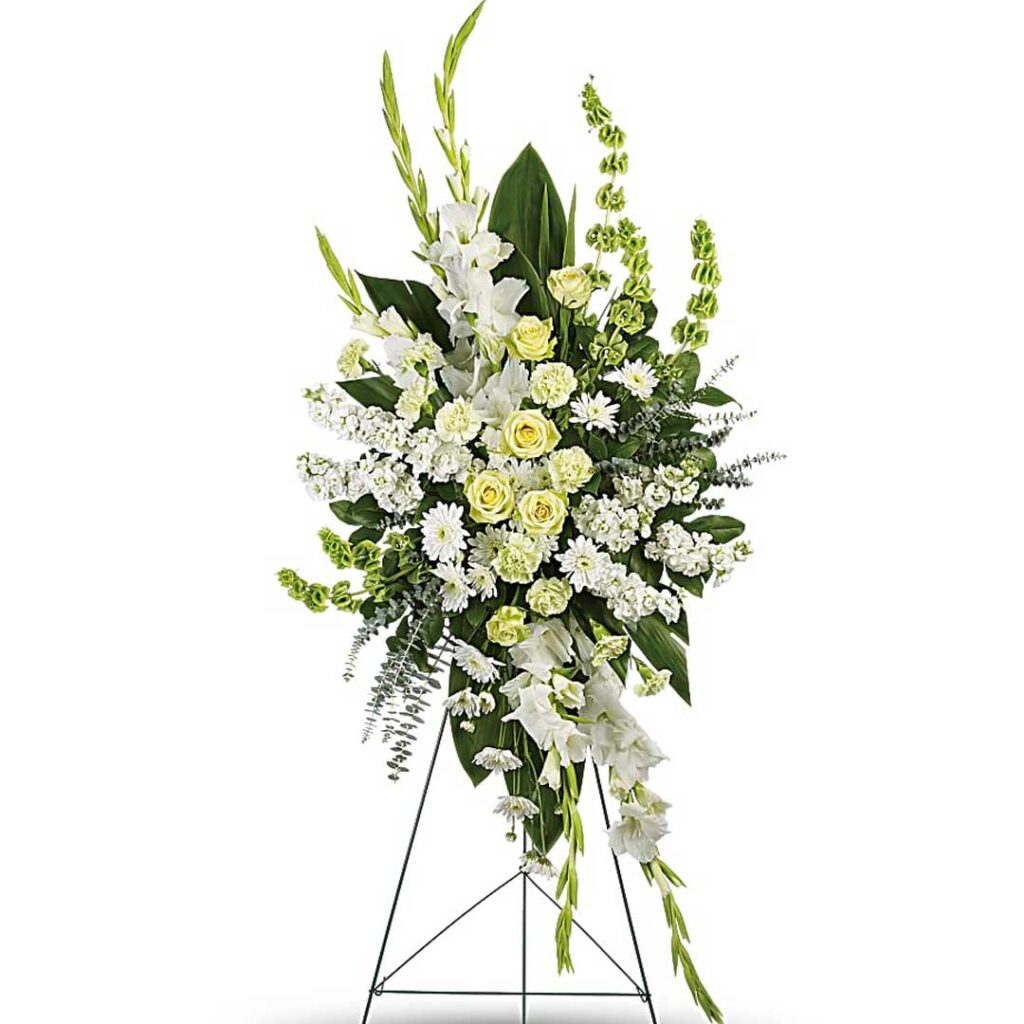 Celebrate an exceptional life with this stunning standing spray