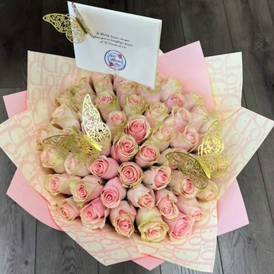 Rose Bouquet - Ramo Buchon - 100 Rose Bouquet - Love Flowers Miami