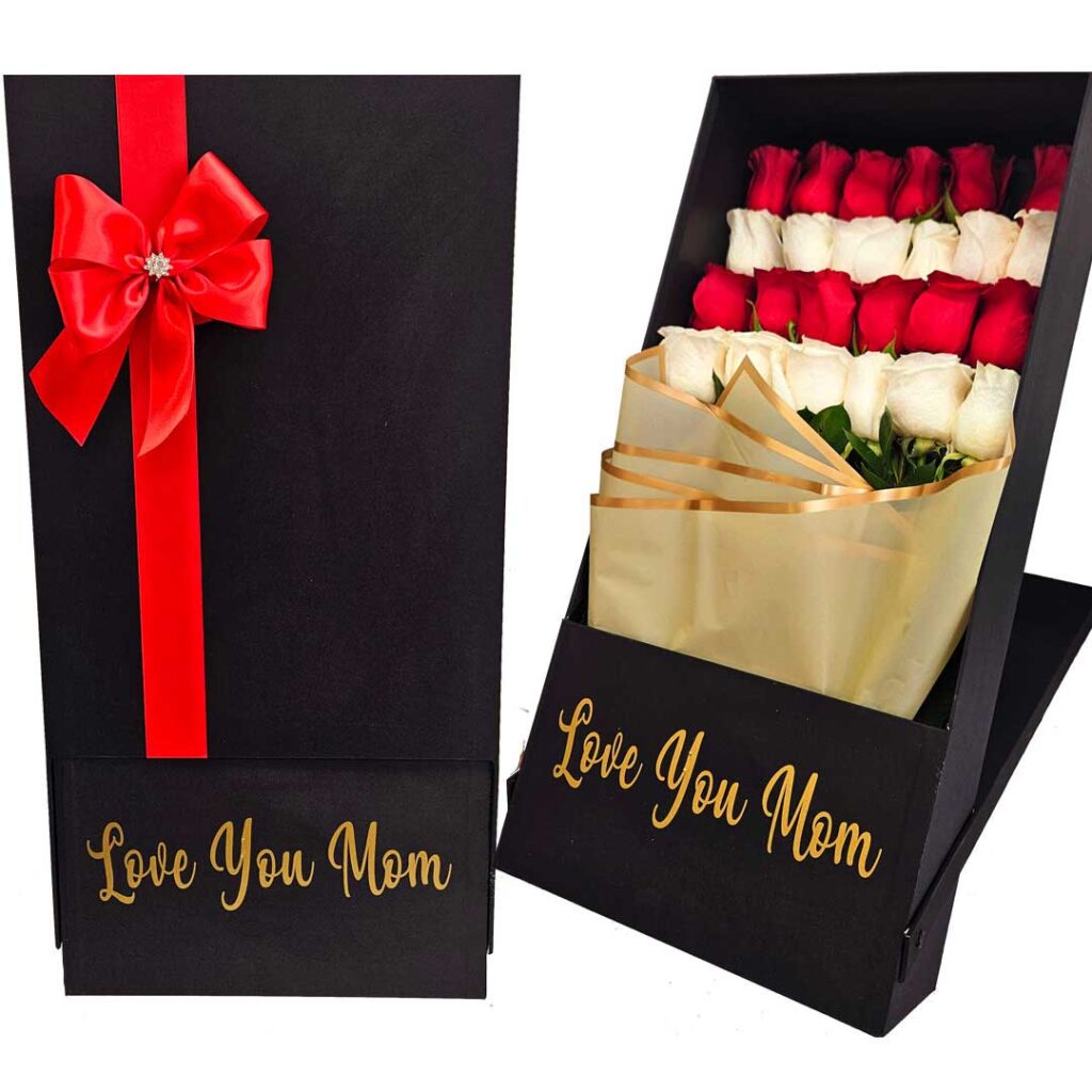 Mothers-Day-Flower-Box-Red-and-white-Roses